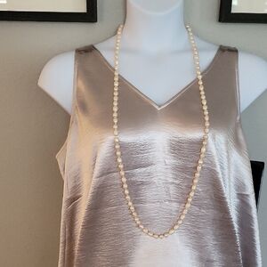 Long Cream Genuine Akoya Pearl Necklace - Women Jewelry Source Unknown, Via Auct